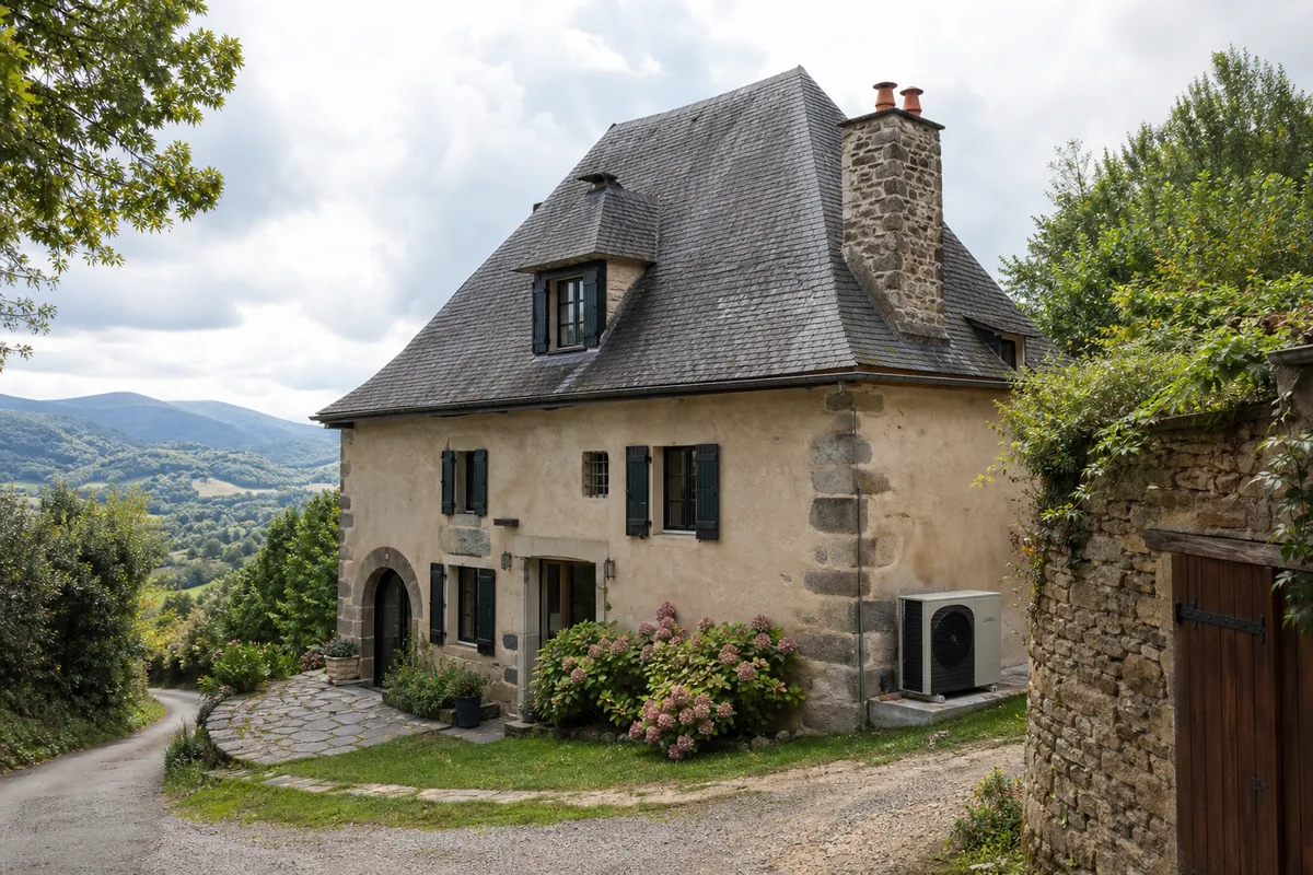 Maison béarnaise ancienne à Arthez-de-Béarn sur sa crête entre les gaves
